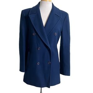 Vintage 50s Pendleton Classic Navy Wool Double Breasted Peacoat Sz 8 Made in USA